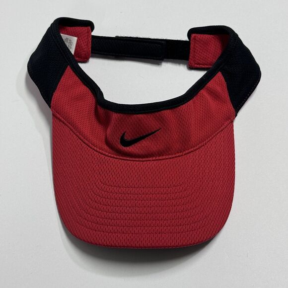 VTG Nike Golf Red Embroidered Snapback Hat Sports Cap Visor Swoosh Logo Strapped - Picture 1 of 4